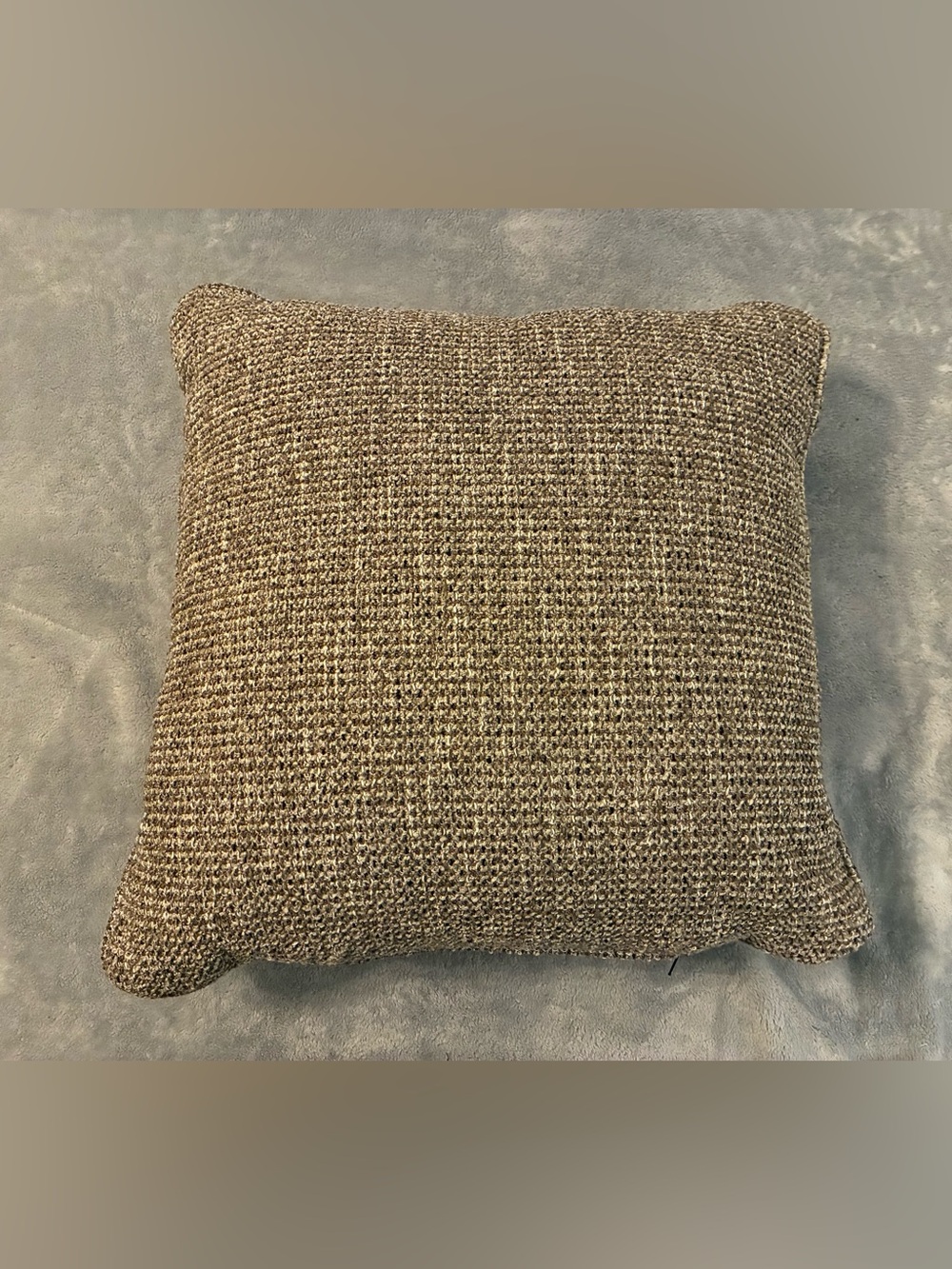 Neutral Brown Square Shaped Woven Throw Pillow - 19 X 19 - Heavy Thick Fabric